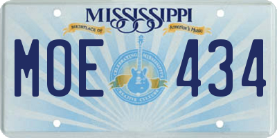 MS license plate MOE434