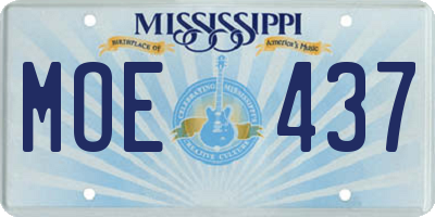 MS license plate MOE437