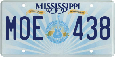 MS license plate MOE438