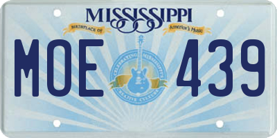 MS license plate MOE439