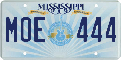 MS license plate MOE444