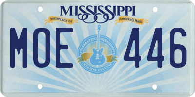 MS license plate MOE446