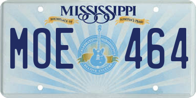 MS license plate MOE464