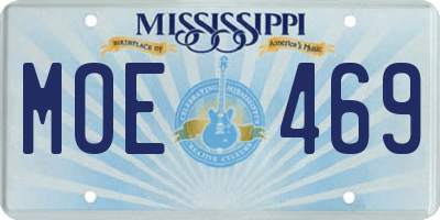 MS license plate MOE469