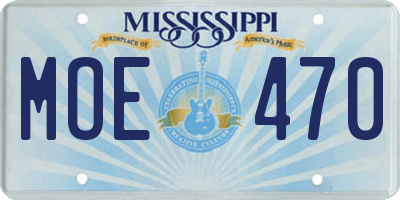 MS license plate MOE470
