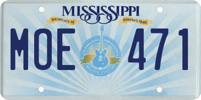 MS license plate MOE471
