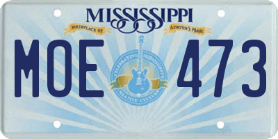 MS license plate MOE473