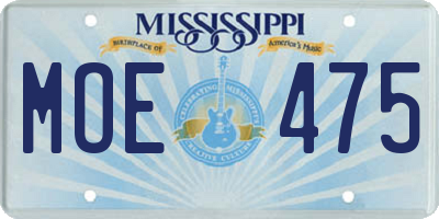 MS license plate MOE475