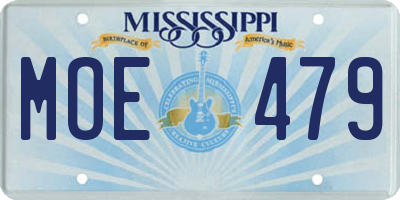 MS license plate MOE479