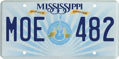 MS license plate MOE482