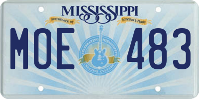 MS license plate MOE483