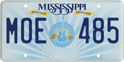 MS license plate MOE485