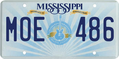 MS license plate MOE486