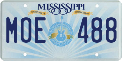 MS license plate MOE488