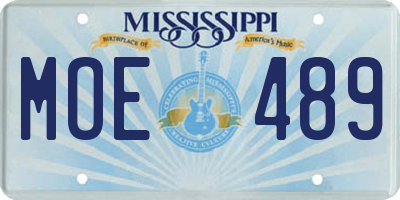 MS license plate MOE489