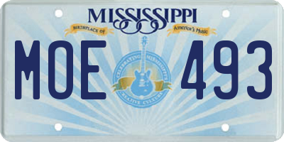 MS license plate MOE493