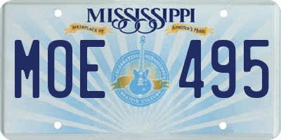 MS license plate MOE495