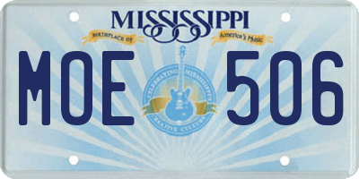 MS license plate MOE506
