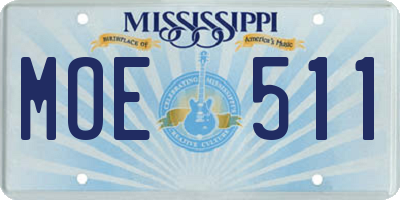 MS license plate MOE511