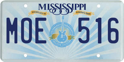 MS license plate MOE516