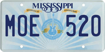 MS license plate MOE520