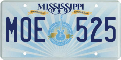 MS license plate MOE525