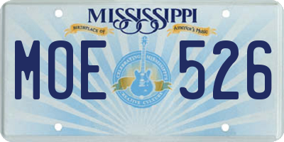 MS license plate MOE526