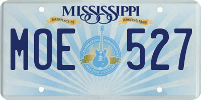 MS license plate MOE527