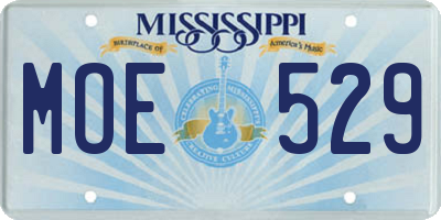 MS license plate MOE529