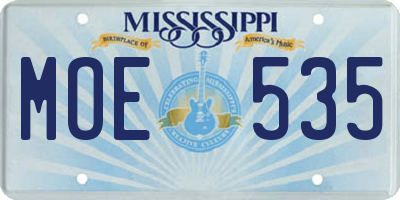 MS license plate MOE535