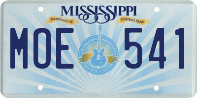 MS license plate MOE541