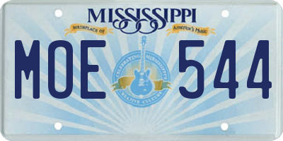 MS license plate MOE544