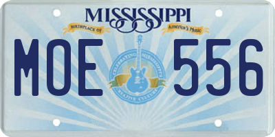 MS license plate MOE556