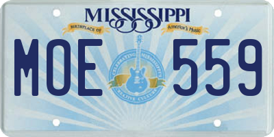 MS license plate MOE559