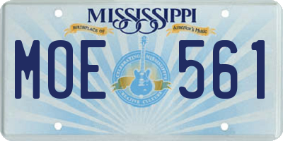 MS license plate MOE561