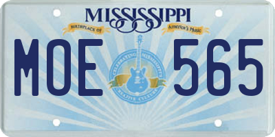 MS license plate MOE565