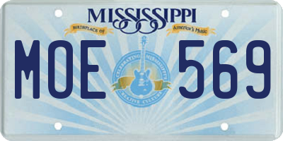 MS license plate MOE569