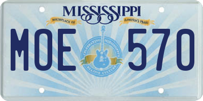 MS license plate MOE570