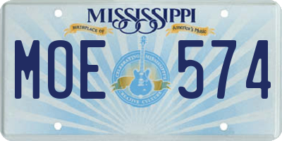 MS license plate MOE574
