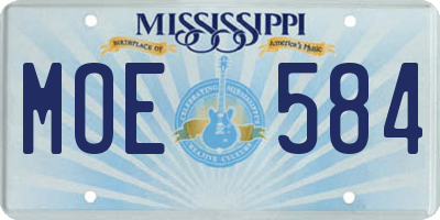 MS license plate MOE584