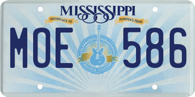 MS license plate MOE586
