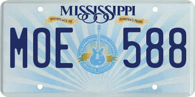 MS license plate MOE588