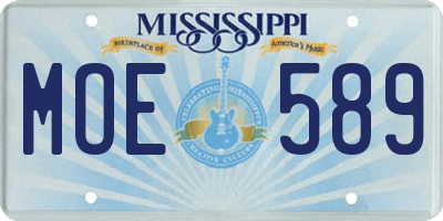 MS license plate MOE589