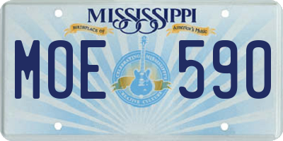MS license plate MOE590