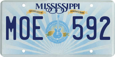 MS license plate MOE592