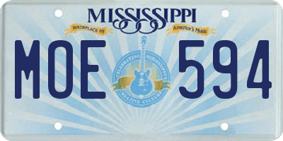 MS license plate MOE594