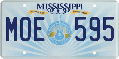 MS license plate MOE595