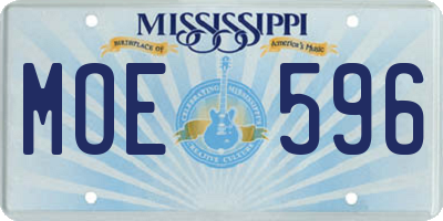 MS license plate MOE596