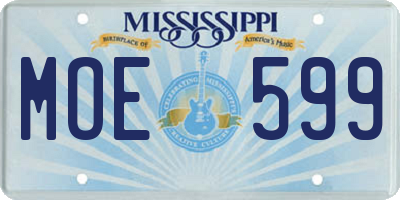 MS license plate MOE599