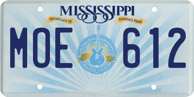 MS license plate MOE612